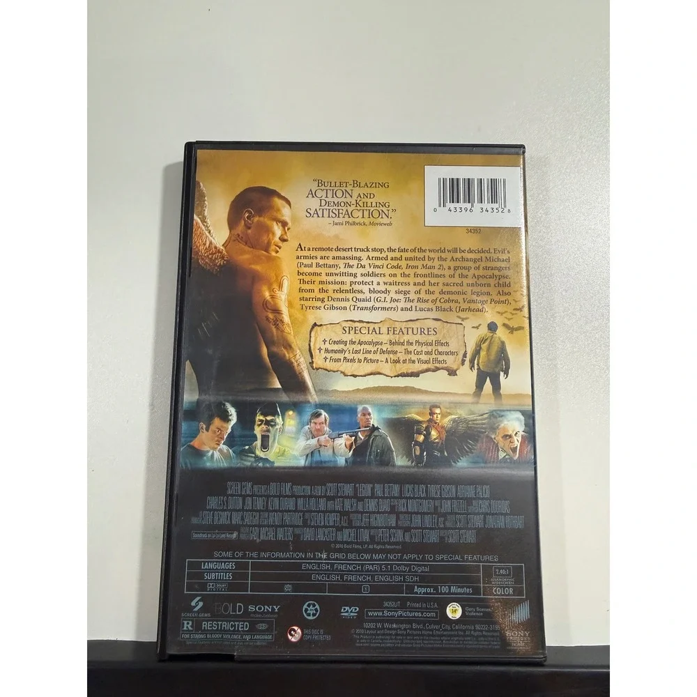 Sony Legion DVD Movie Unisex OS Black Good Action Thriller Paul Bettany 2010